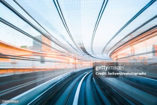 long exposure on tokyo train, japan - big tech stock pictures, royalty-free photos & images
