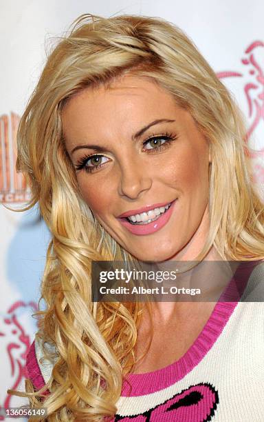 Playboy playmate Crystal Harris arrives at the 6th Annual Bench Warmer Toy Drive held at The Colony on December 17, 2011 in Los Angeles, California.