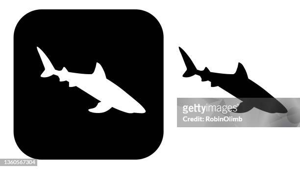 black and white shark icons - fin 幅插畫檔、美工圖案、卡通及圖標