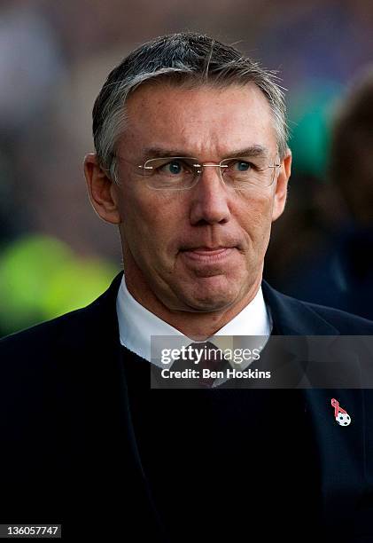 Southampton manager Nigel Adkins looks on prior to the npower Championship match between Portsmouth and Southampton at Fratton Park on December 18,...