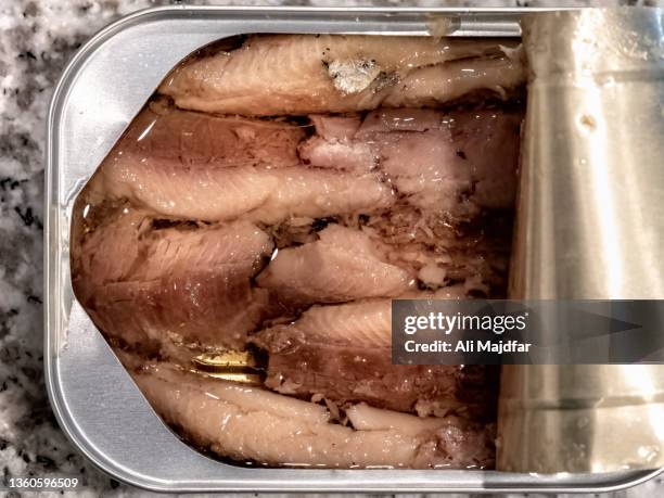 skinless canned sardine - canned meat stock pictures, royalty-free photos & images