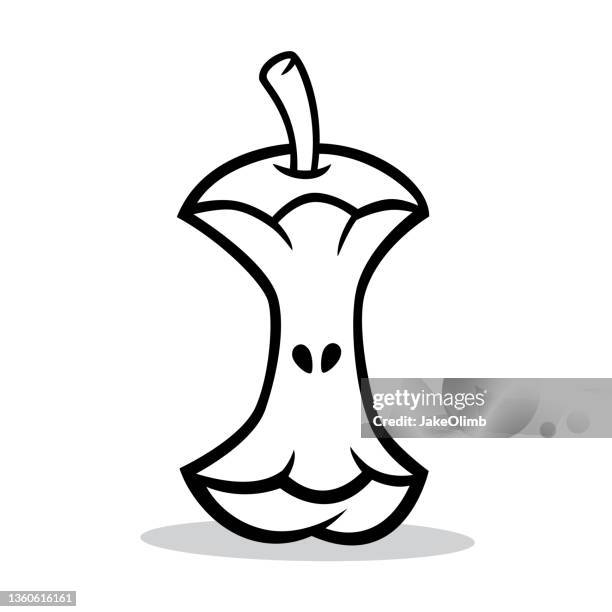 apple core doodle 5 - cores stock-grafiken, -clipart, -cartoons und -symbole