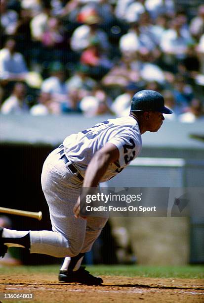 Willie Horton of the Detroit Tiger bats against the Oakland Athletic during an Major League Baseball game circa 1968 at the Oakland-Alameda County...