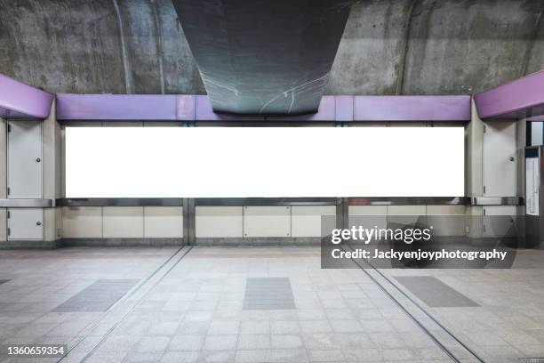 blank billboard on train station - airport wall stock pictures, royalty-free photos & images