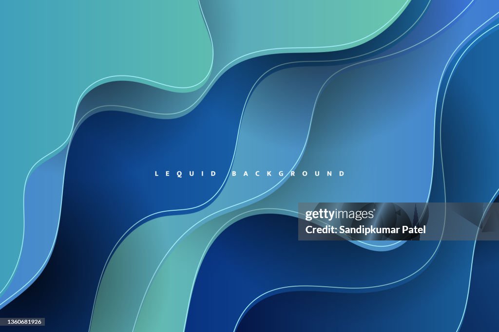 Soft colors paper cut wave background