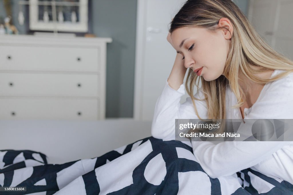Unhappy woman suffering from depression