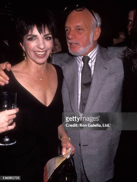 Actress/Singer Liza Minnelli and theatre producer Harold Prince attend Billy Stritch's Concert to Celebrate the Release of His New Album "Billy...