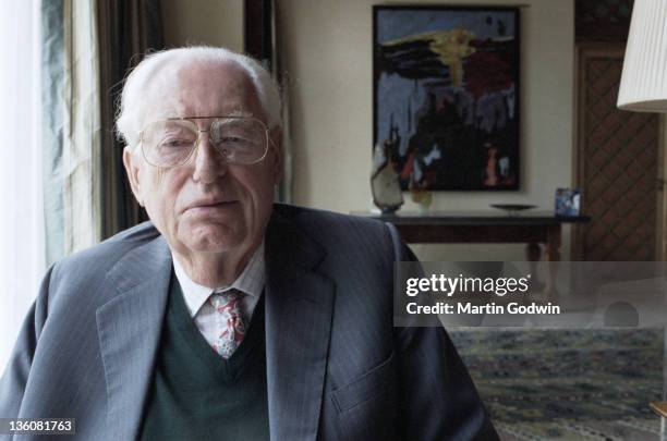 Hans Rausing, co-inheritor of the Tetra Pak packaging company, at his home in East Sussex, 21st March 2002.