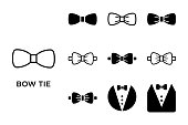 bow tie icon set vector design template