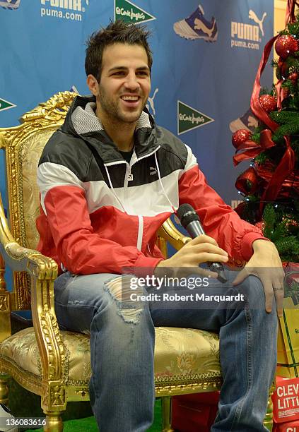 Cesc Fabregas attends a press presentation of the new Puma PowerCat 1.12 shoe at the Corte Ingles store on December 23, 2011 in Barcelona, Spain.