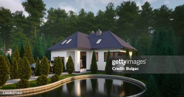 small family house - pont architecture stock pictures, royalty-free photos & images