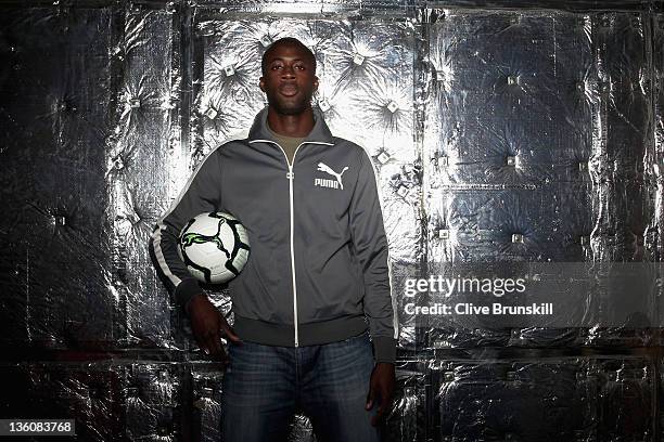 Yaya Toure of Manchester City and Ivory Coast poses for a portrait during a Puma photo session on October 19, 2011 in Manchester, England.