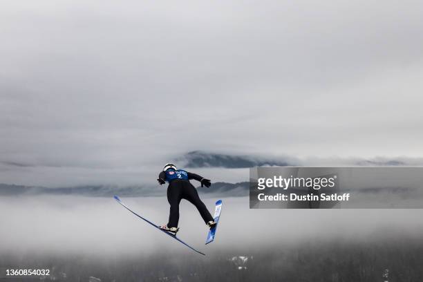 Patrick Gasienica of the United States jumps during the second round of the ski jumping competition at the U.S. Nordic Combined & Ski Jump Olympic...