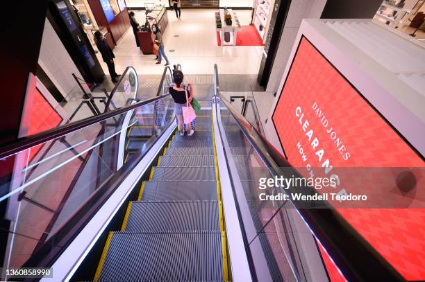 Shoppers visit the David Jones Department store during the Boxing Day sales on December 26, 2021 in Sydney, Australia. Australians celebrate Boxing...