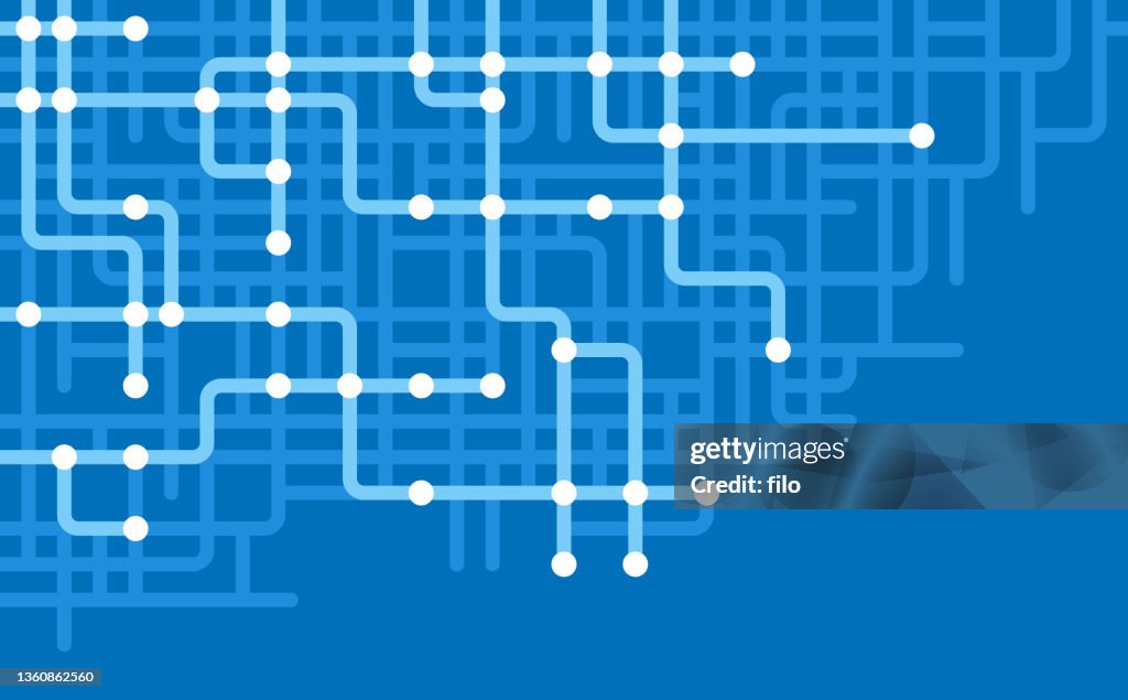 Nodos de red descentralizados Conexiones Subway Street Network Antecedentes abstractos