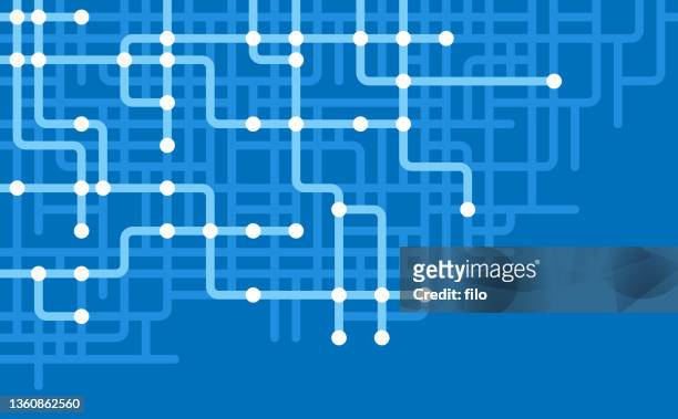 decentralized network nodes connections subway street network abstract background - road intersection stock illustrations