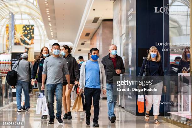 People shop at Chadstone during the Boxing Day sales on December 26, 2021 in Melbourne, Australia. Australians celebrate Boxing Day with many taking...