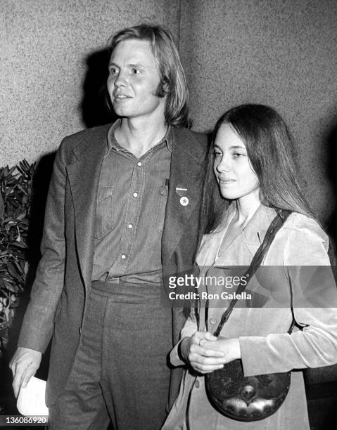 Actor Jon Voight and wife Marcheline Bertrand attend Stars For McGovern Campaign Rally on June 14, 1972 at Madison Square Garden in New York City.