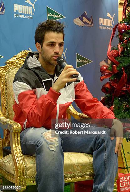 Cesc Fabregas attends a press presentation of the new Puma PowerCat 1.12 shoe at the Corte Ingles store on December 23, 2011 in Barcelona, Spain.