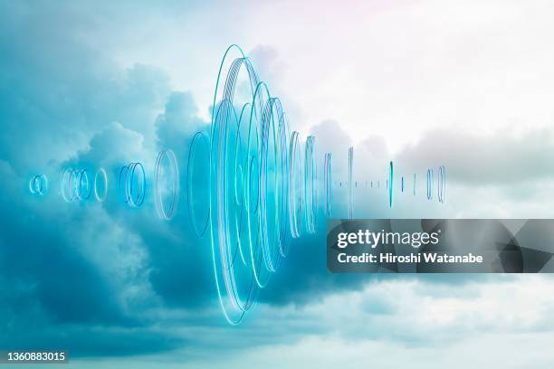 artificial intelligence in the sky - digital transformation stock pictures, royalty-free photos & images