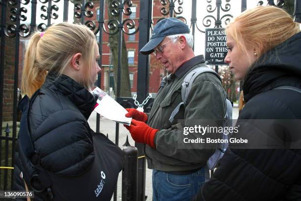 Occupy Harvard occupiers might dismantle their tents on Monday. Guthrie Castle with his daughters Cristia, left, and Sarah stand at the locked Thayer...