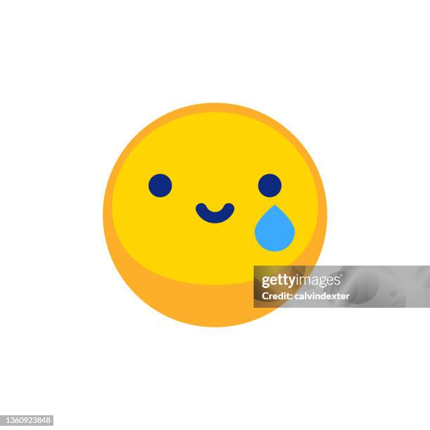 emoticon cute single design - teardrop stock illustrations
