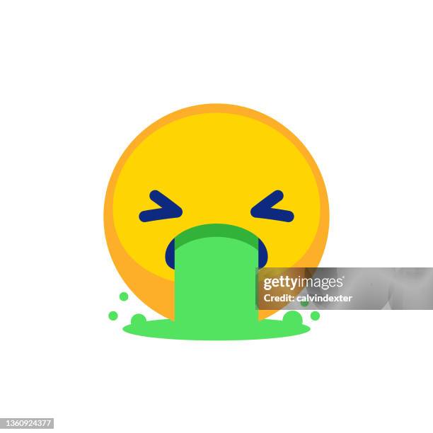 emoticon cute single design - throwing up stock illustrations