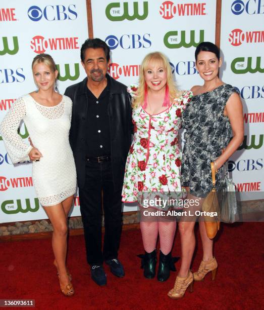 Actress A.J. Cook, actor Joe Mantegna, actress Kristen Vangsness and actress Paget Brewster arrive at the TCA Party for CBS, The CW and Showtime held...
