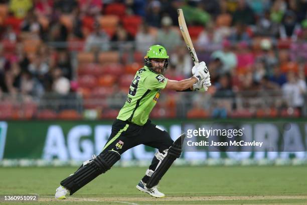 Alex Ross of the Thunder bats during the Men's Big Bash League match between the Sydney Thunder and the Sydney Sixers at GIANTS Stadium, on December...