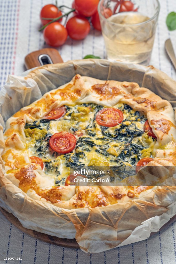Savory Galette with spinach and ricotta