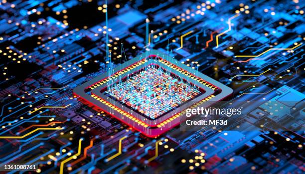 cpu and computer chip concept - peça de computador imagens e fotografias de stock