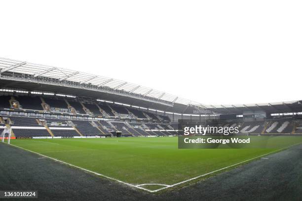 General view inside the stadium is seen before the Sky Bet Championship match between Hull City and Blackburn Rovers was postponed due to Covid-19...