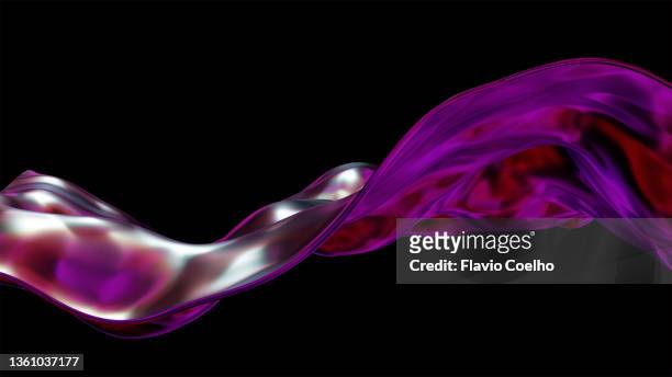 red and purple chrome liquid abstract background - cromo foto e immagini stock