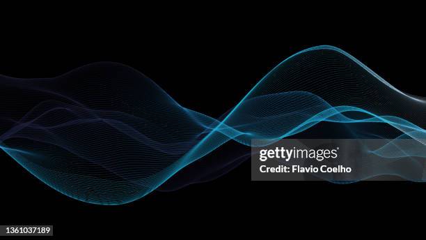flowing blue lines mesh abstract background - sine wave stock pictures, royalty-free photos & images