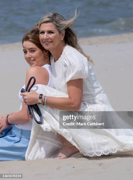 Queen Maxima of the Netherlands and Princess Alexia of the Netherlands attend the Dutch Royal Family Summer Photocall at Zuiderstrand on June 30,...