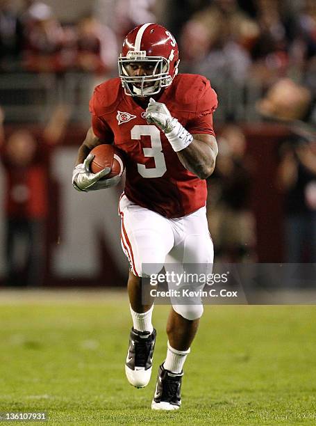 Trent Richardson of the Alabama Crimson Tide against the LSU Tigers at Bryant-Denny Stadium on November 5, 2011 in Tuscaloosa, Alabama.