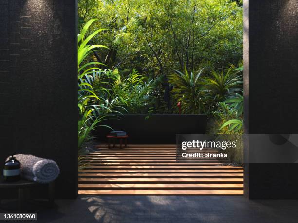 bath outdoors - jungle green stock pictures, royalty-free photos & images