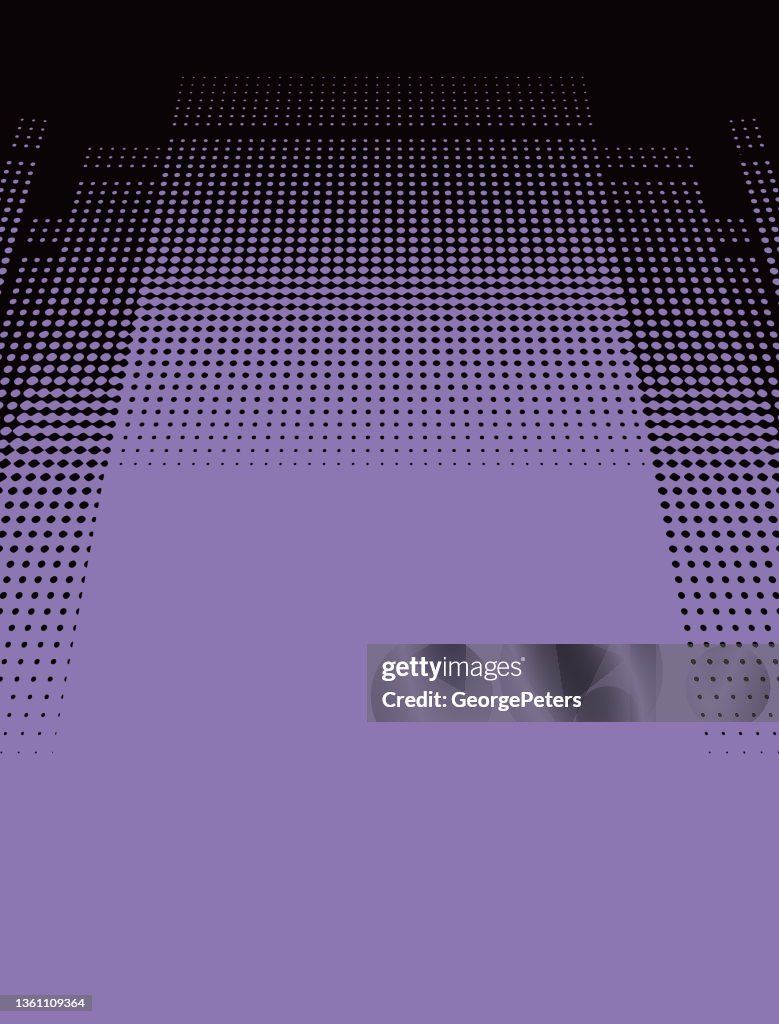 Half tone pattern background with perspective