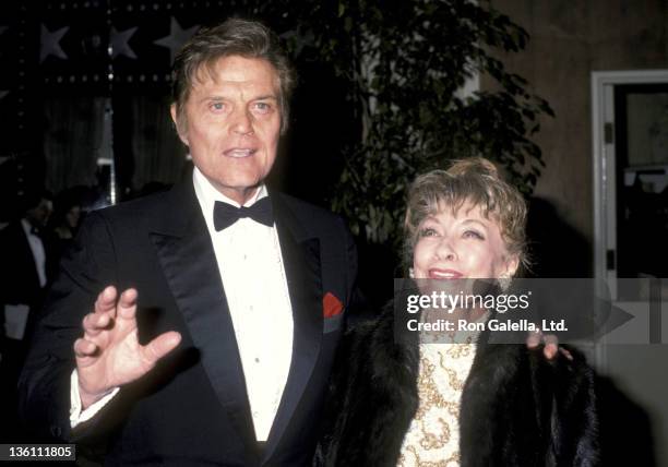 Actor Jack Lord and wife Marie Denarde attend the 13th Annual American Film Institute Lifetime Achievement Award Salute to Gene Kelly on March 7,...