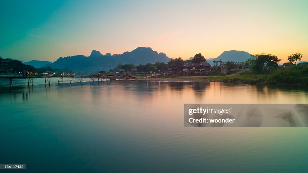 Nam Song river at dusk