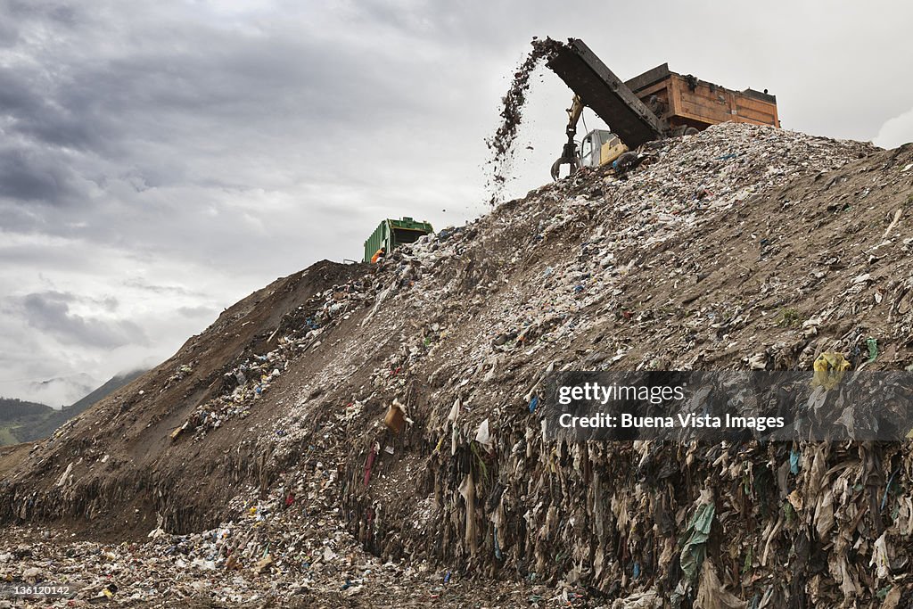 Recycling yard where organic waste is turned gas