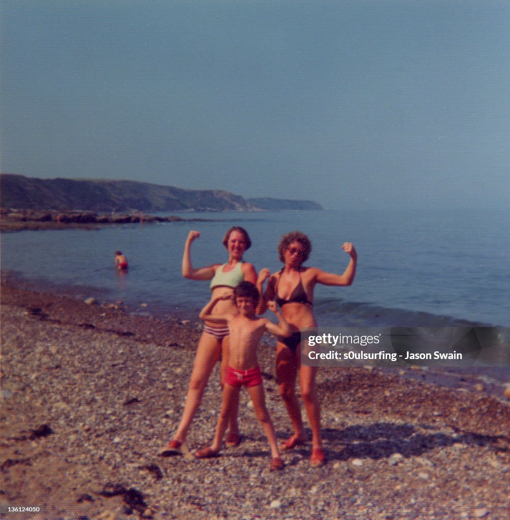 Family holiday fun on beach