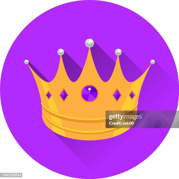 crown flat design fantasy icon - abstract flat royal crown stock illustrations