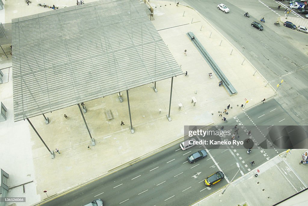 Pedestrian crossing and open space