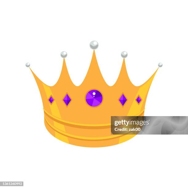 crown flat design fantasy icon - abstract flat royal crown stock illustrations