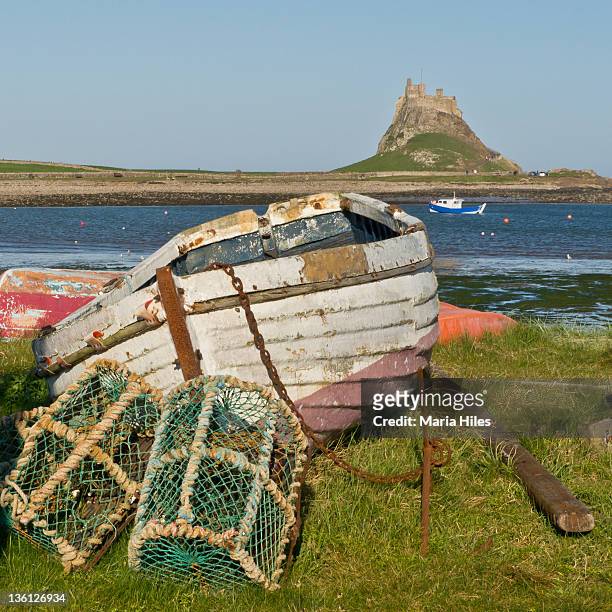 lindisfarne castle - northumberland stock pictures, royalty-free photos & images