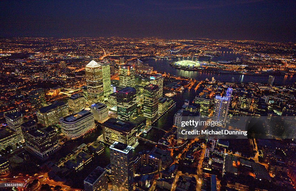 London Aerial Docklands Canary Wharf