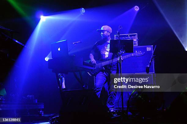 Marc 'Brownie' Brownstein of the Disco Biscuits performs at Best Buy Theater on December 26, 2011 in New York City.