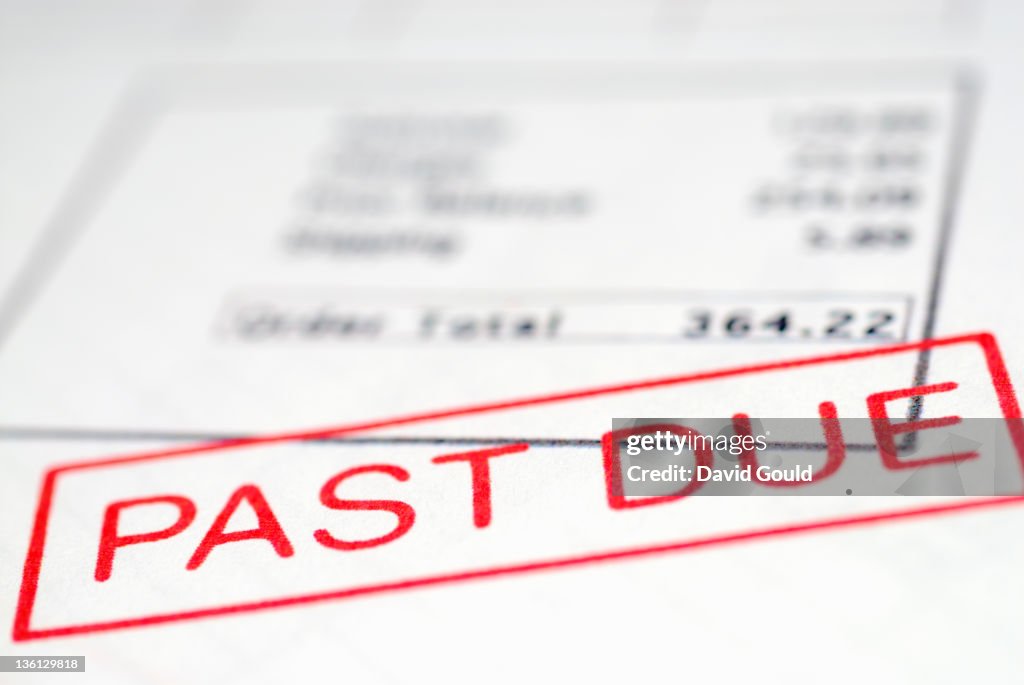 Past due stamp on overdue account