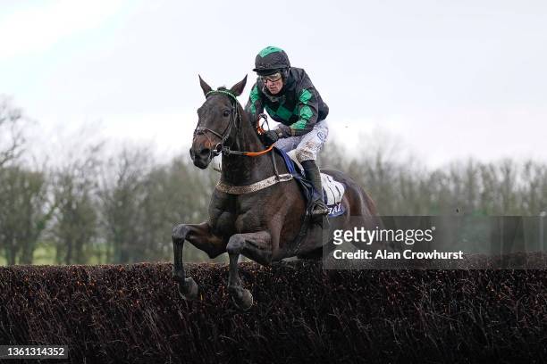 Stan Sheppard riding Iwilldoit clear the last to win The Coral Welsh Grand National Handicap Chase at Chepstow Racecourse on December 27, 2021 in...